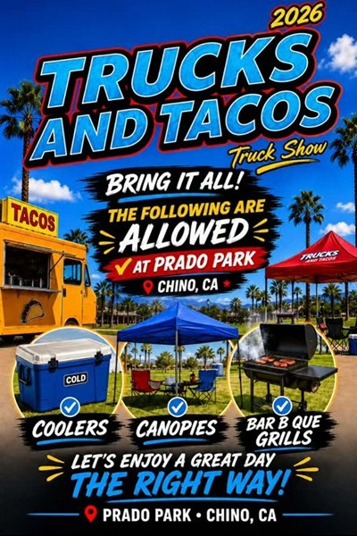 Trucks and Tacos Car Show official flyer August 2026